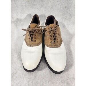 Footjoy FJ Womens Golf Shoes Size 9M White Tan Greenjoys Style Number 48746